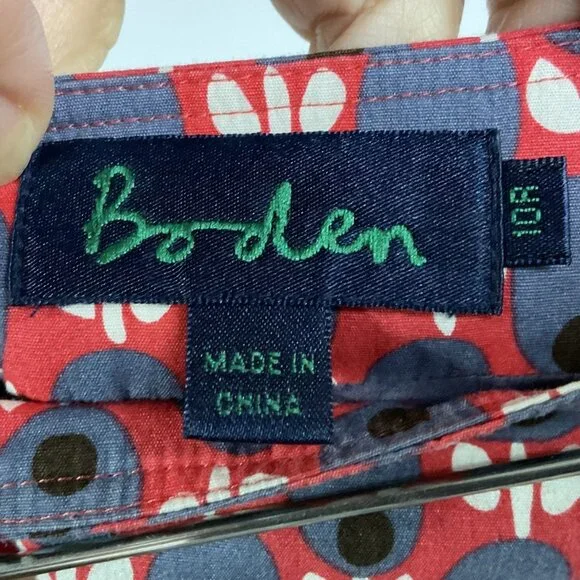 Boden Women's Abstract Pattern A-Line Skirt, size us 10R, Lined, 100% Cotton - Picture 5 of 7